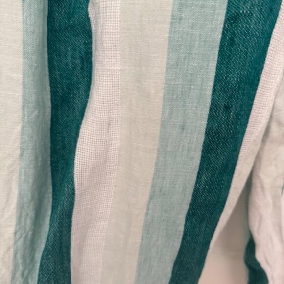J.Crew Paper-Bag Linen Pants Turquoise/White Stripe - 4 - Picture 10 of 10